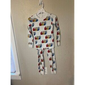 Hanna Andersson LOVE Rainbow Pajamas Set Size 5 Unisex